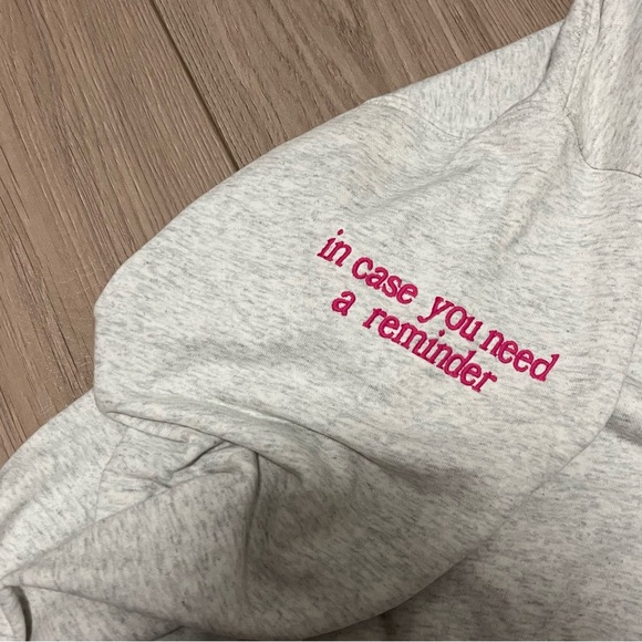 The Mayfair Group You Matter Cropped Hoodie in Ashley Grey Size S/M - Picture 9 of 10